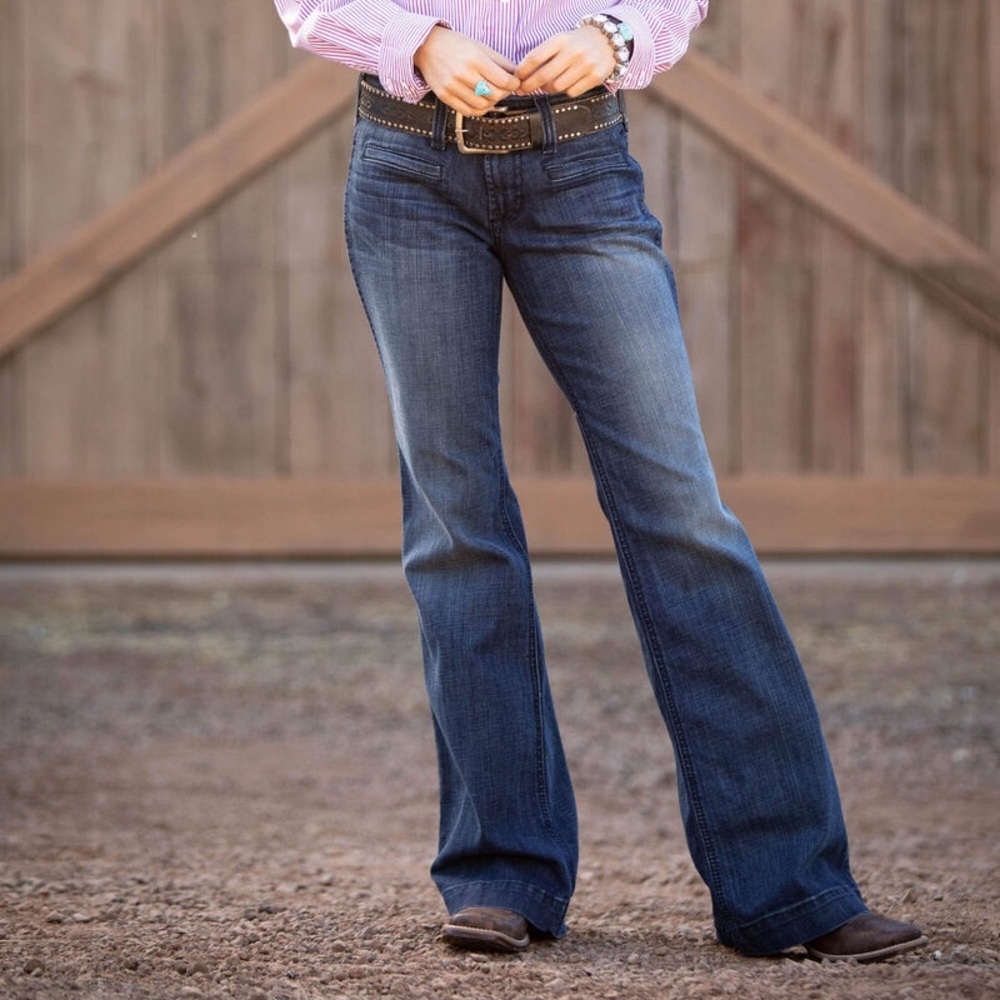 Ariat Trouser Mid Rise Stretch Ella Wide Leg Jean
